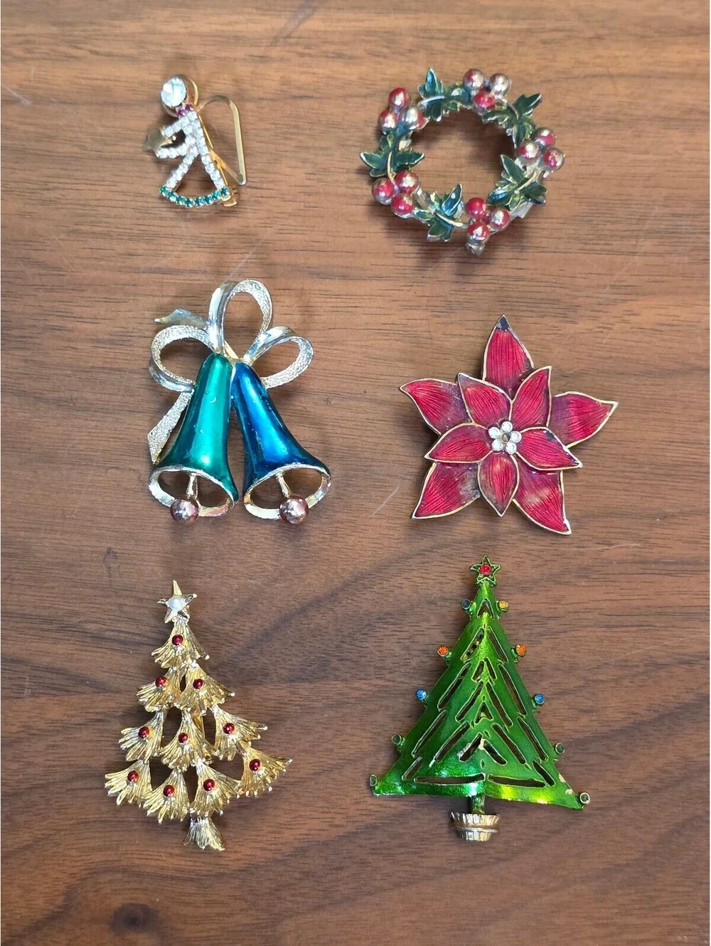 Vintage Lot of 6 Christmas Brooches - Eisenberg Ice Gerry's